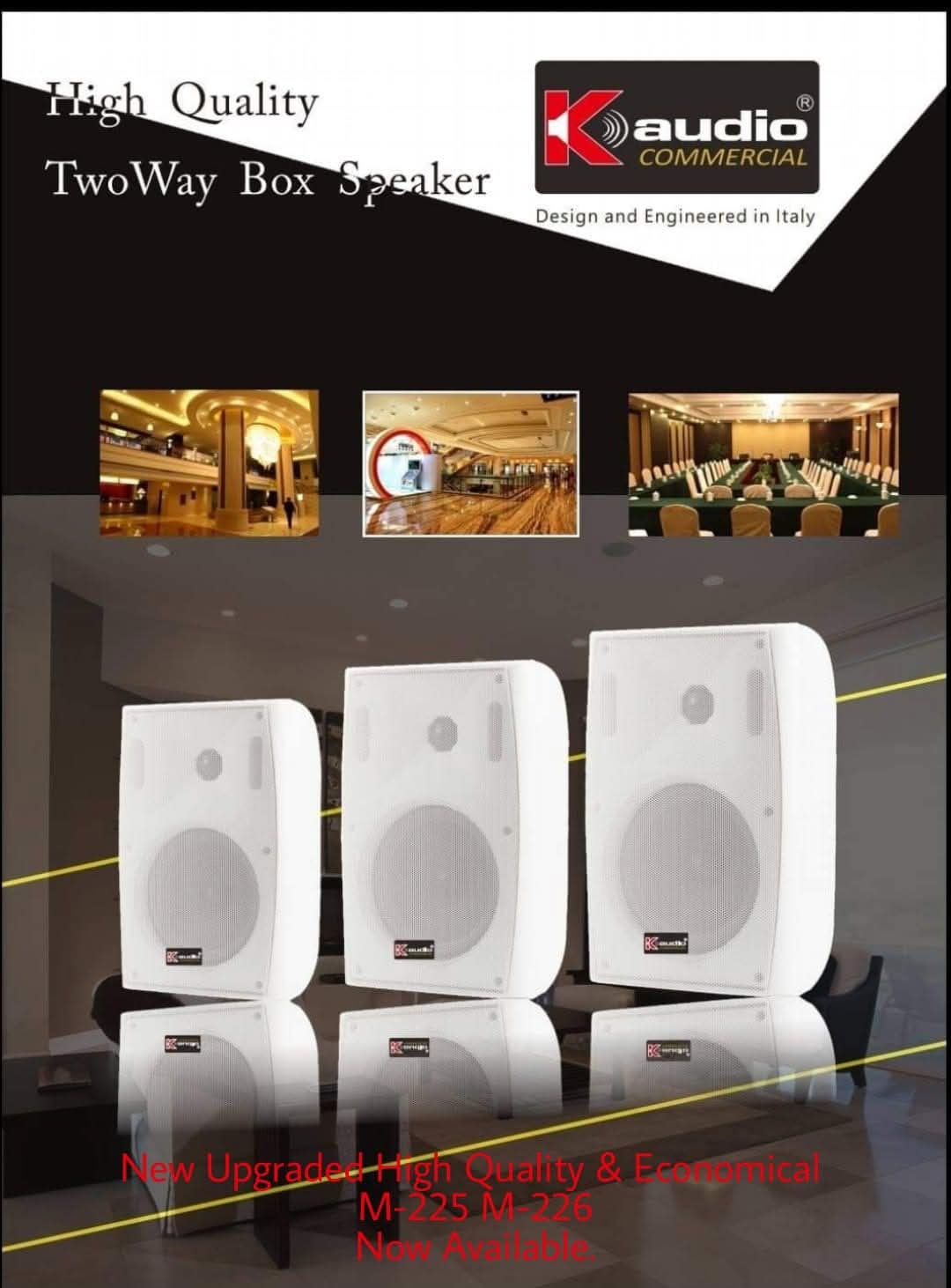 K-Audio Commercial High-Quality Two-Way Box Speaker – M-225 & M-226 Models Now Available