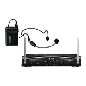 TOA WS-5325H Wireless Microphone Set – UHF, 64 Channels, 13-Hour Battery Life, Headset Microphone