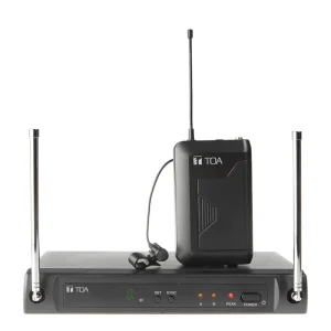 TOA WS-430 Single Channel Wireless Microphone Set – UHF, Lavalier Mic, 10-Hour Battery Life, 4 Channels