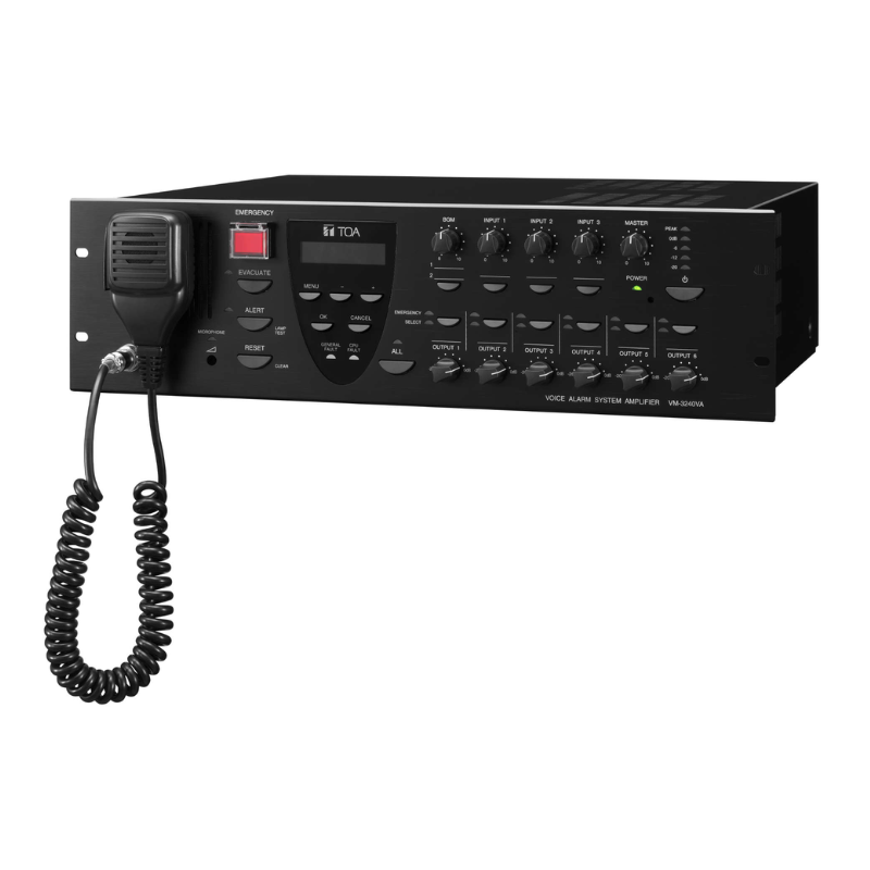 TOA VM-3240VA 240W System Management Amplifier - Advanced Audio Solution with Emergency Broadcast Capability